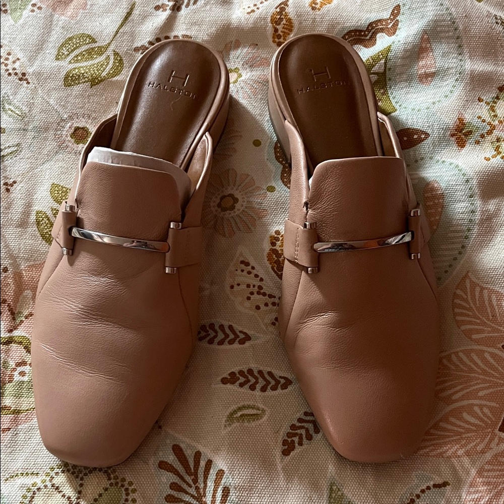 Halston Heritage Women's Brown Leather Mules